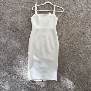 White Midi Sheath Dress with Slim Straps